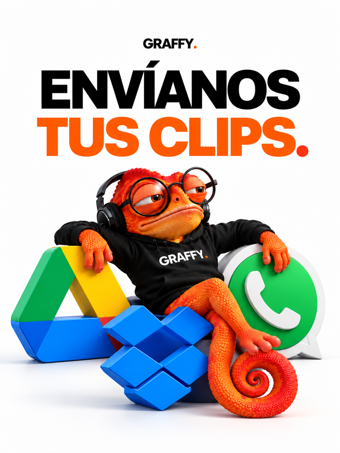 Envíanos tus clips por Drive, Dropbox o WhatsApp